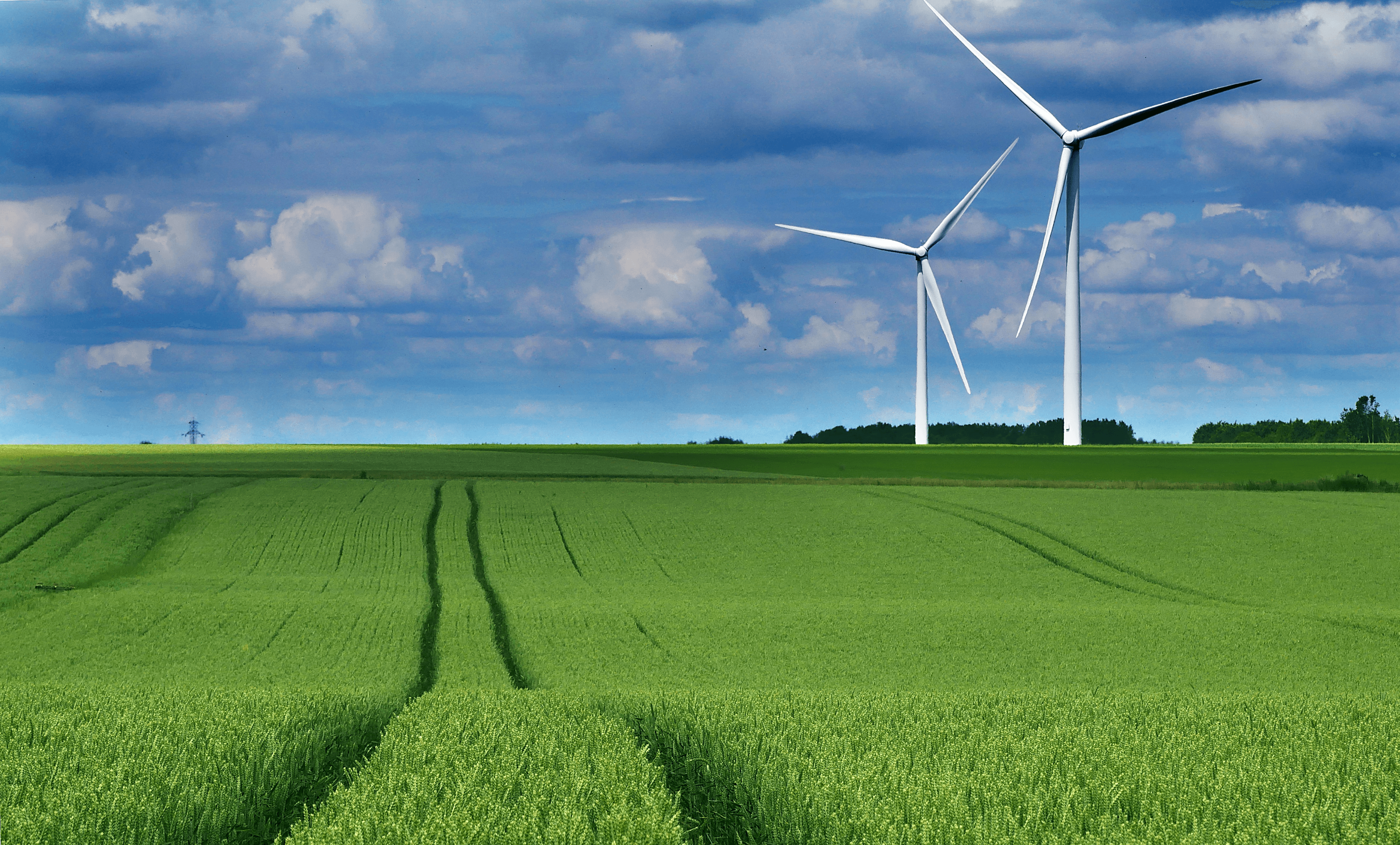 Turbina wiatrowa w tle